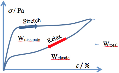 stress strain hysteresis curve for a hair fiber 