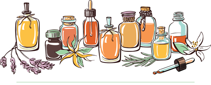 illustration of essential oils